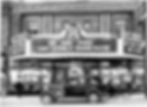 A black and white photograph of the Revue Cinema in 1936.