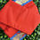 Thumbnail: SOLD Orange Gadwal Cotton Checks Saree with Blue Border