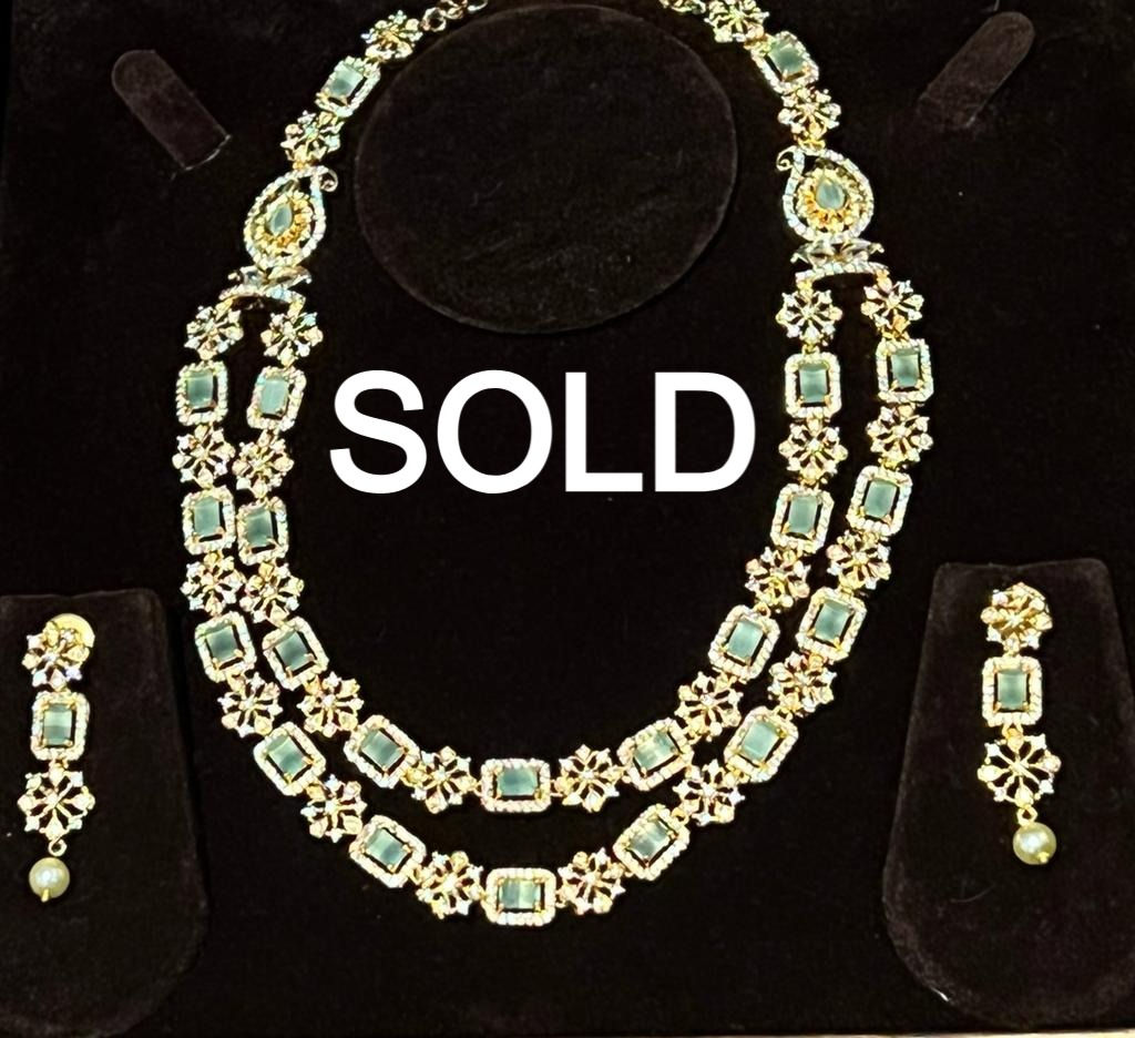 SOLD Teal Color Stone Necklace