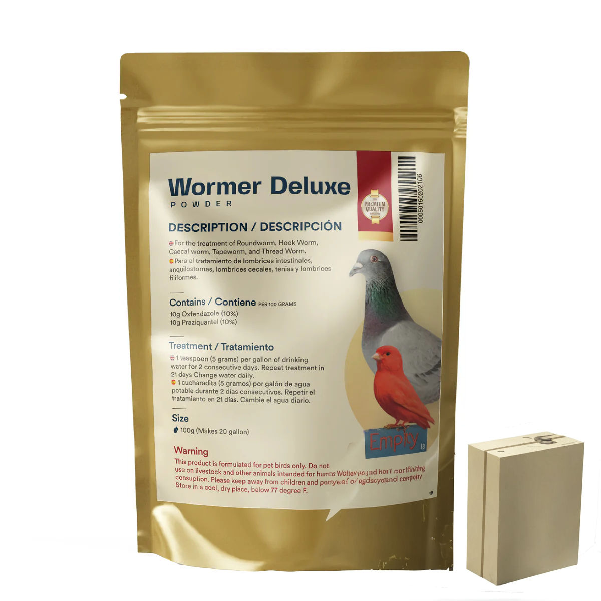 Wormer Deluxe Powder - Exclusively for Pigeons and Pet Birds