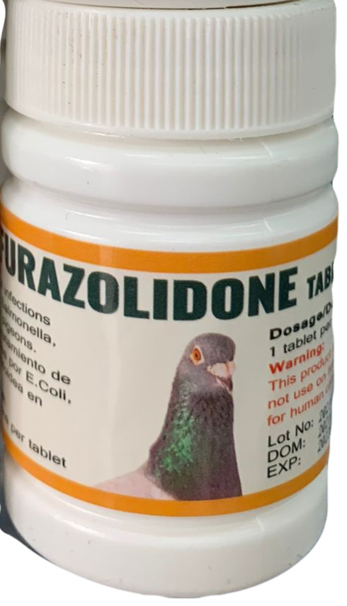 Furazolidone Tablets for Pigeons Salmonella & Paratyphoid Palomas