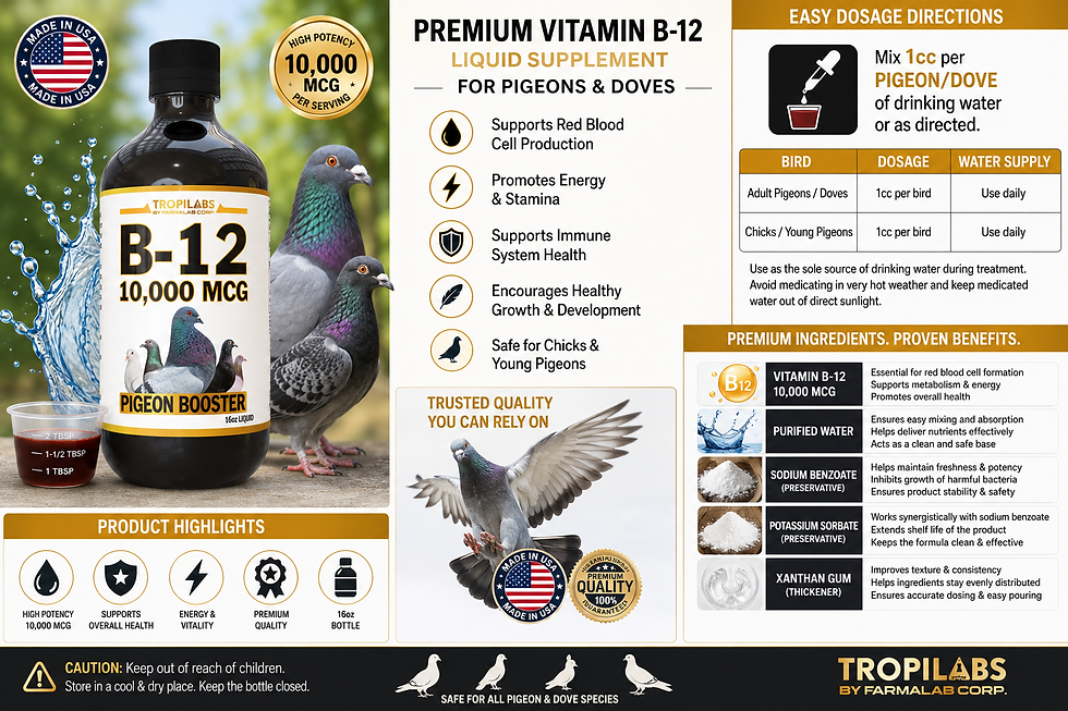Thumbnail: B12 B-12 Liquid 10,000 MCG Supplement for Poultry Birds, Chickens, Hens, Rooster