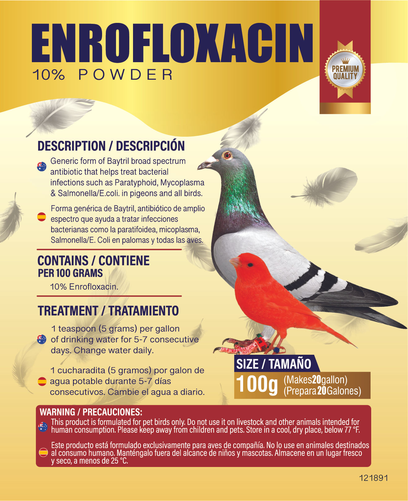 Enrofloxacin 10% Powder for Birds