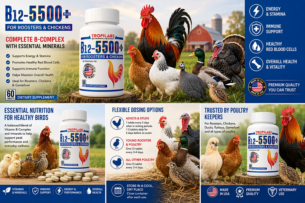 Thumbnail: B12 - 5500+ for Gallos, Roosters, Chickens, Gamefowl