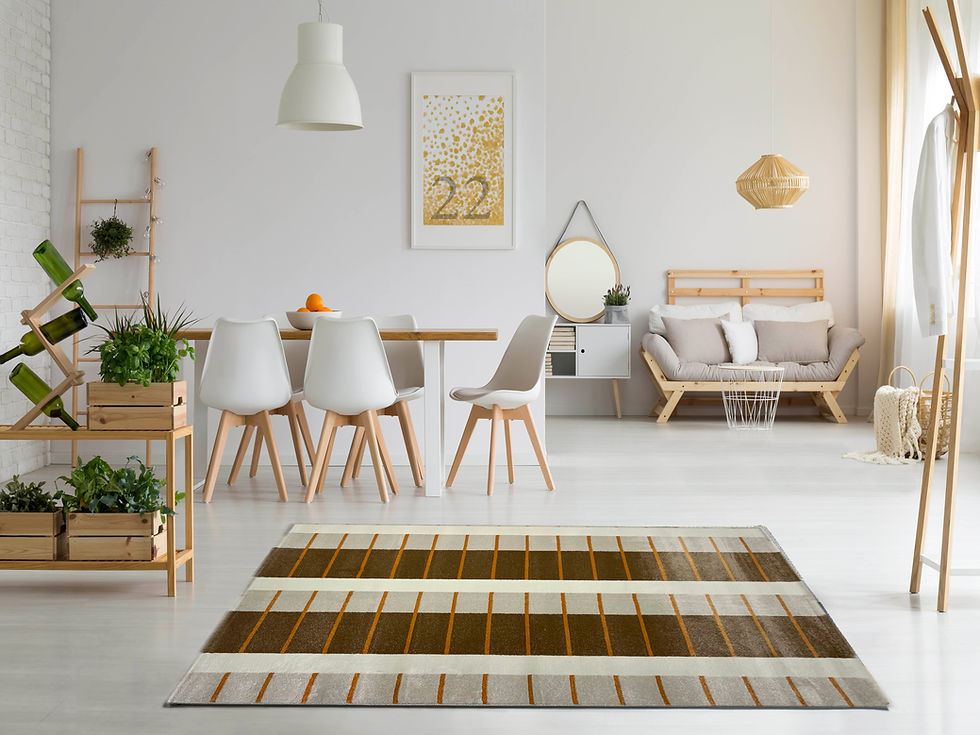 ALFOMBRAS MODERNA RAYAS CUADROS RETRO 6132