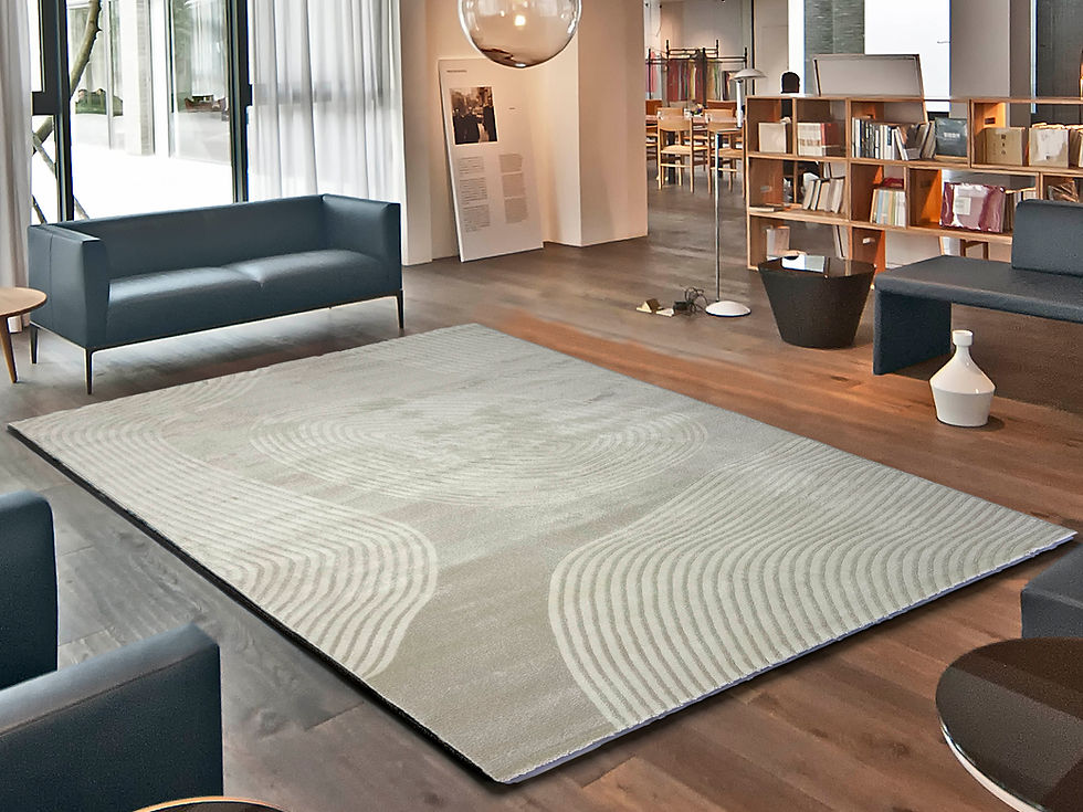 Miniatura: ALFOMBRA MODERNA RAYAS SUAVE BEIGE 6025