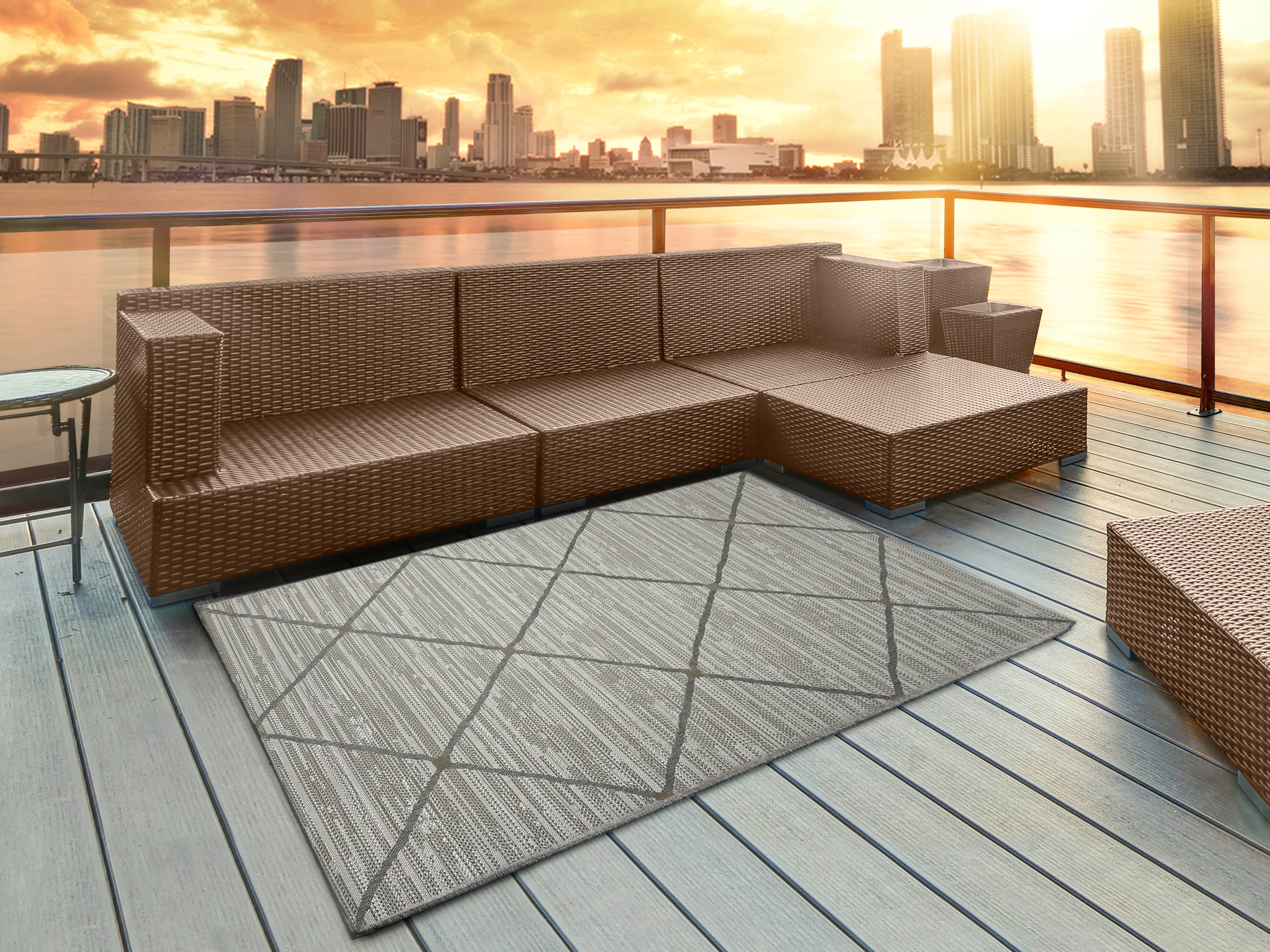 ALFOMBRA MODERNA SIMIL YUTE RAYAS 6120