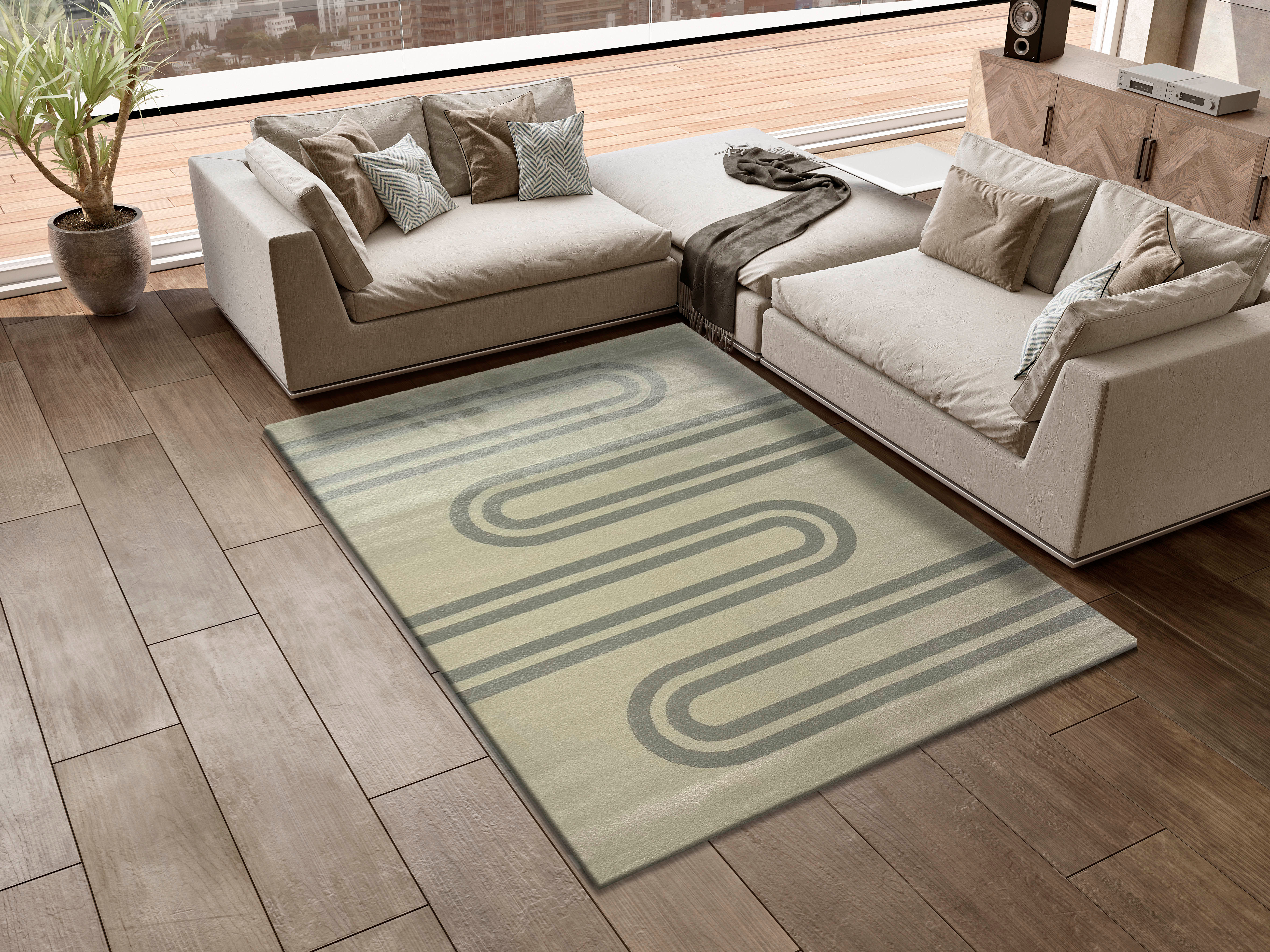 ALFOMBRA MODERNA LINEAS GEO SUAVE 6533