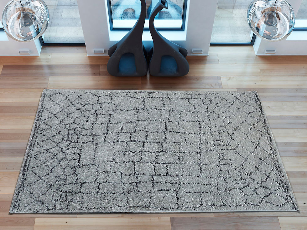 ALFOMBRA MODERNA RAYAS CUADRO SUAVE 5847