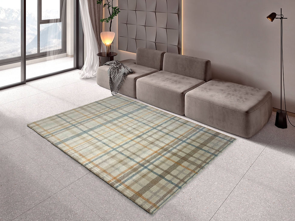 ALFOMBRA MODERNA RAYAS CUADROS 6088