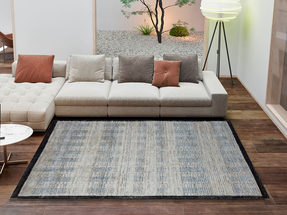 ALFOMBRA MODERNA SUAVE RAYAS GASTADA 5040