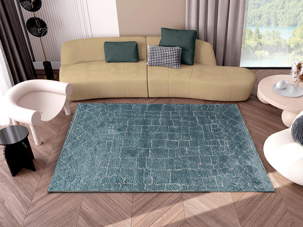 ALFOMBRA MODERNA RAYAS CUADRO SUAVE 5804