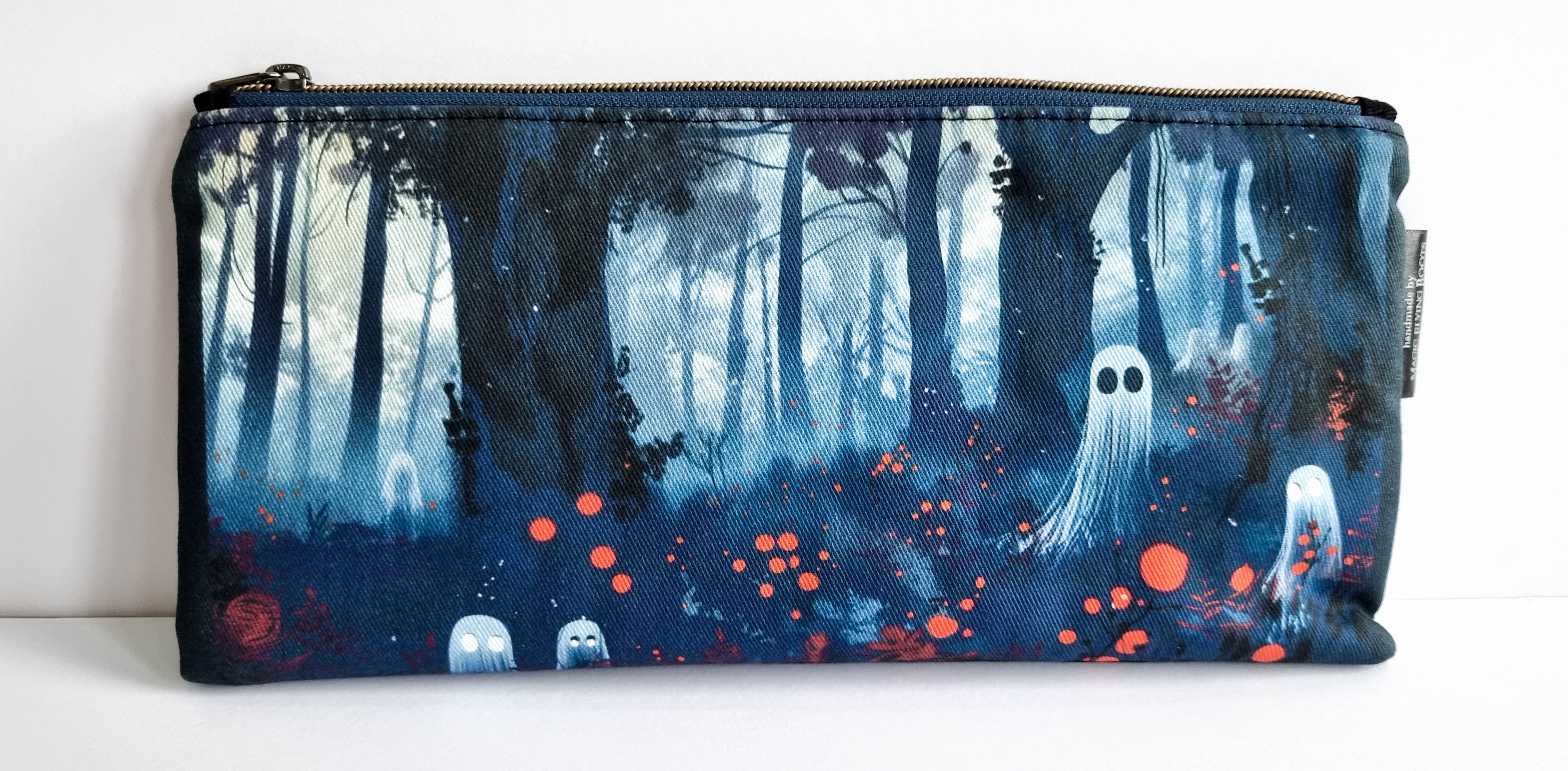 Large Handmade Ghost Forest Pencil Case