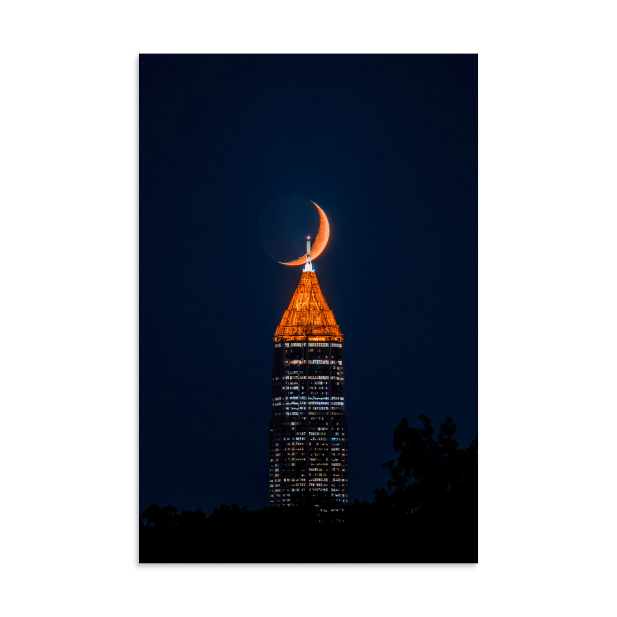 Crescent Moon Over Atlanta | Fine Art Photography Print
