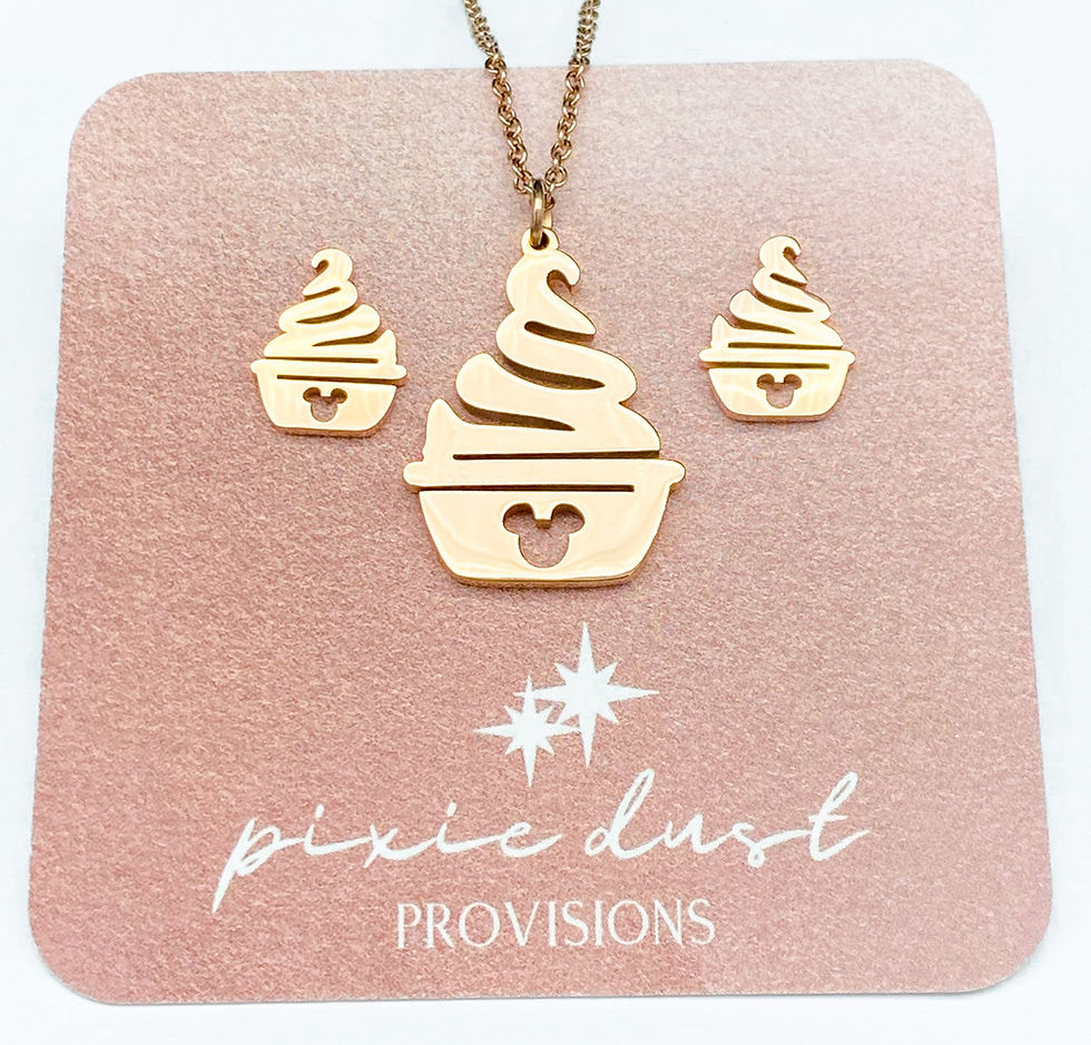 Thumbnail: tiki whip earrings in rose gold with tiki whip necklace