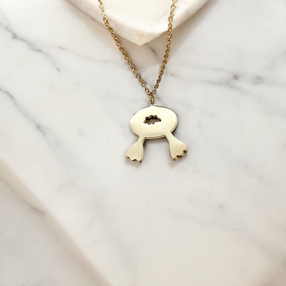 Thumbnail: ducktail dive necklace in gold