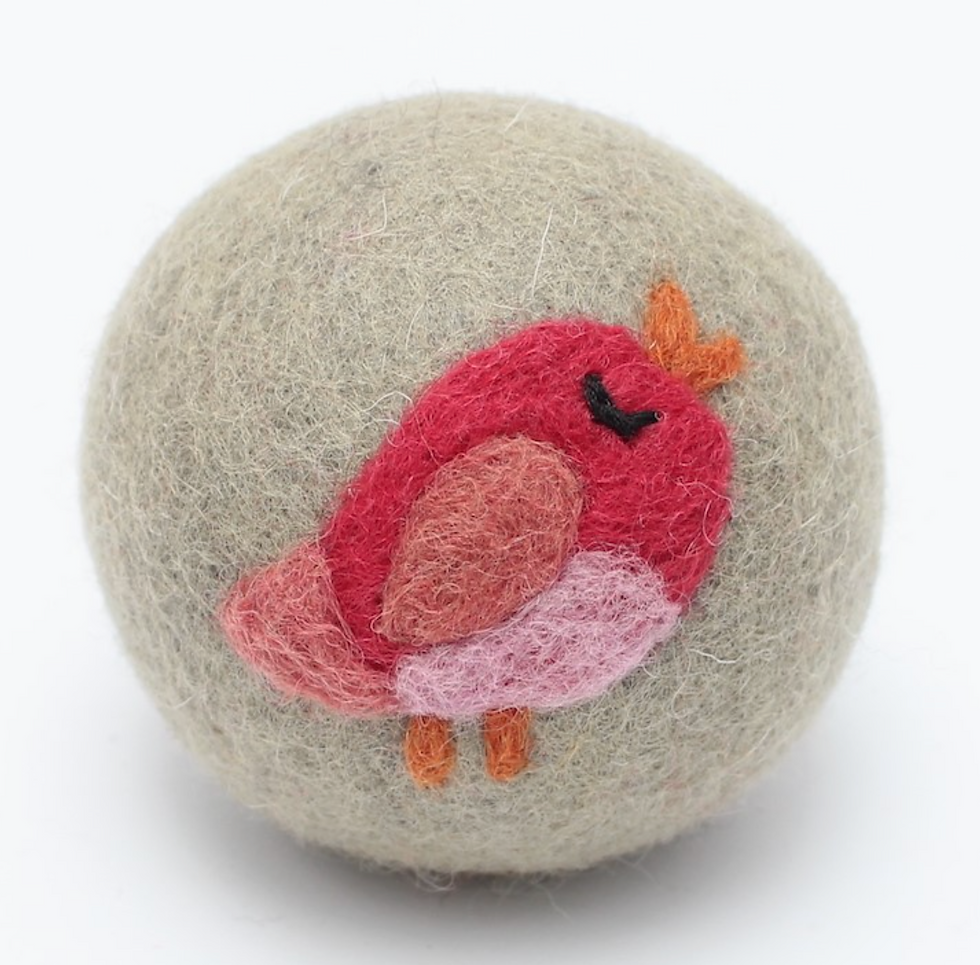 Thumbnail: Felted Wool Dryer Ball (Red Bird)