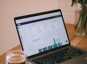 a laptop showing social media analytics