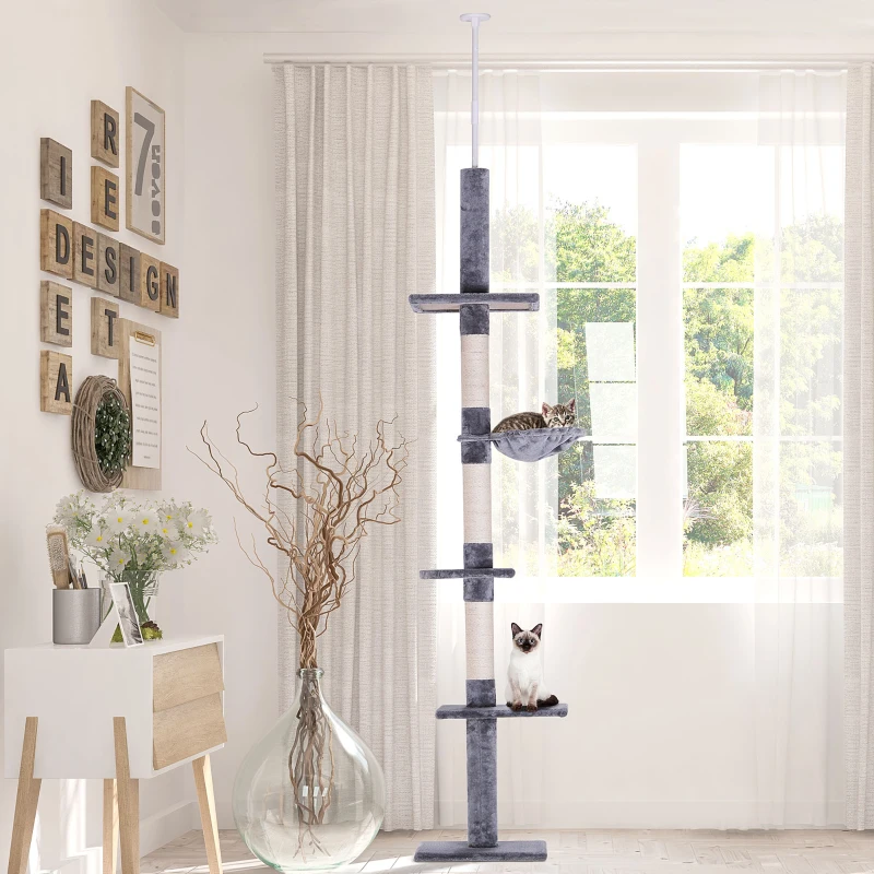 Thumbnail: Instachew 9' Floor to Ceiling Cat Tree, Height Adjustable for Indoor Cats/Kitten