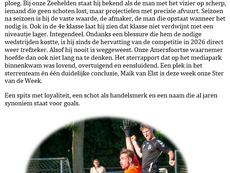 Maik van Elst(VVZA), ster van de week 14