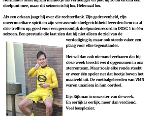 Gijs Eijkman(DOSC) ster van de week 10