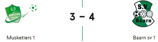 Musketiers-Baarn, wedstrijdverslag