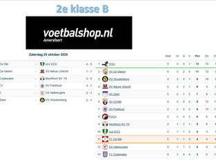 2e klasse B, speelronde 5 , 25 oktober 2025