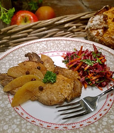 Serve with a red cabbage cole slaw