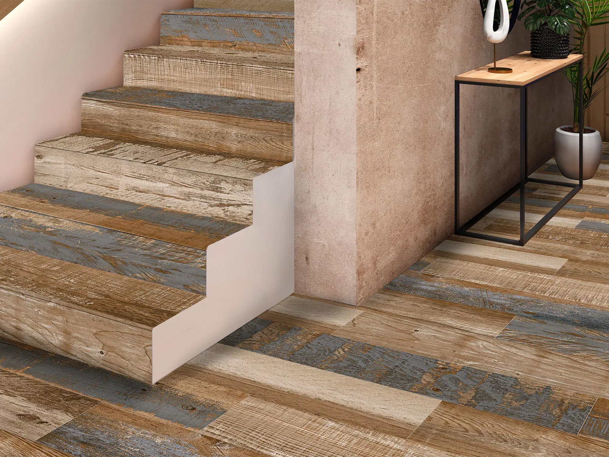 MYSTIK EFFET PARQUET VIEILLI BLUE 20X120 CM