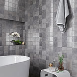 Carrelage Bright Piombo gris pour sol ou mur de salle de bain, style moderne et élégant
