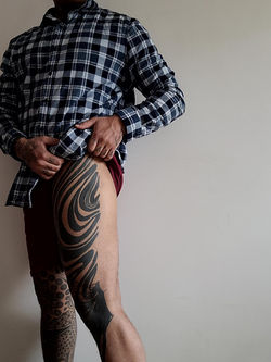 Healed suminagashi full leg tattoo