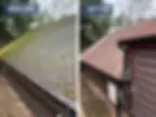 Roof before and after cleaning by Brinkman Cleaning