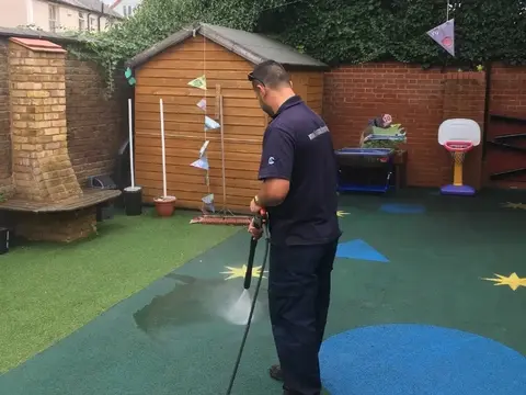 Brinkman Cleaning Ascot - Pressure washing a nursery school safety flooring in Ascot