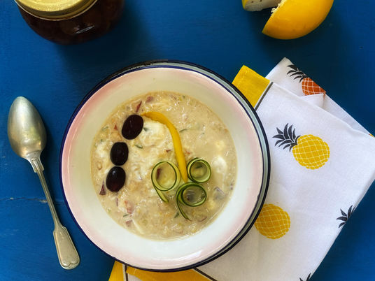 מרק קר נקטרינות- יוגורט עיזים