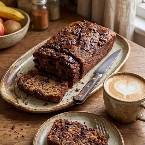 עוגת בננה שוקולד צ'יפ עשירת חלבון דיאטטית