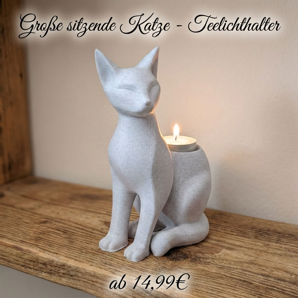 Teelichthalter Katze