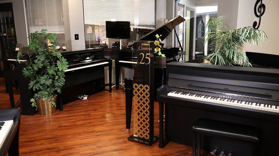 Piano showroom with digial pianos