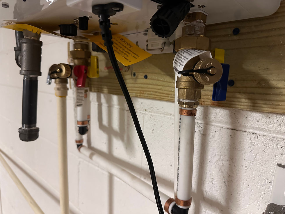 Tankless water heater isolation valve setup for maintenance