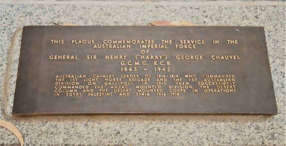 PLAQUE AT THE DESERT MOUNTED CORPS MEMOR