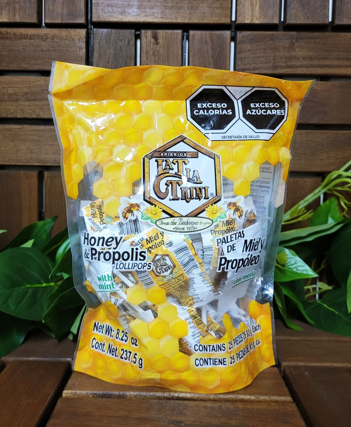 La Tia Trini paletas ed Miel y Propóleo con Menta 25 piezas