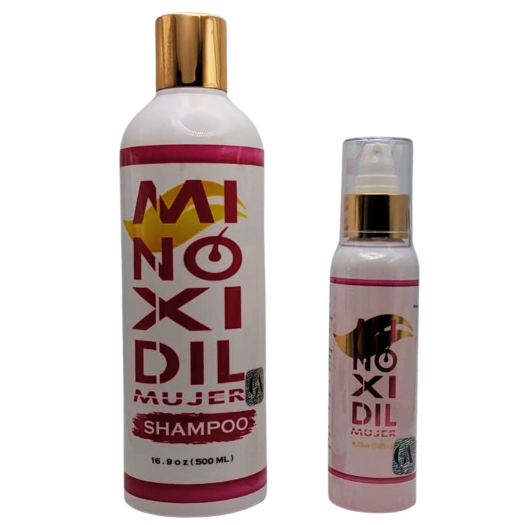 Minoxidl Mujer Oil & Shampoo (2 pack) 15%, Hair Regrowth up to 3 times faster