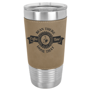 Thumbnail: 20 oz. Laserable Leatherette Polar Camel Tumbler with Clear Lid