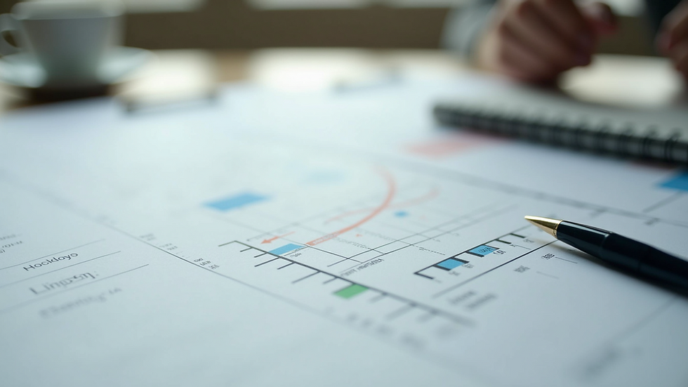 Close-up view of a strategic plan layout with notes