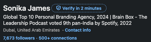 LinkedIn of Sonika James of Brain Box Catalysts