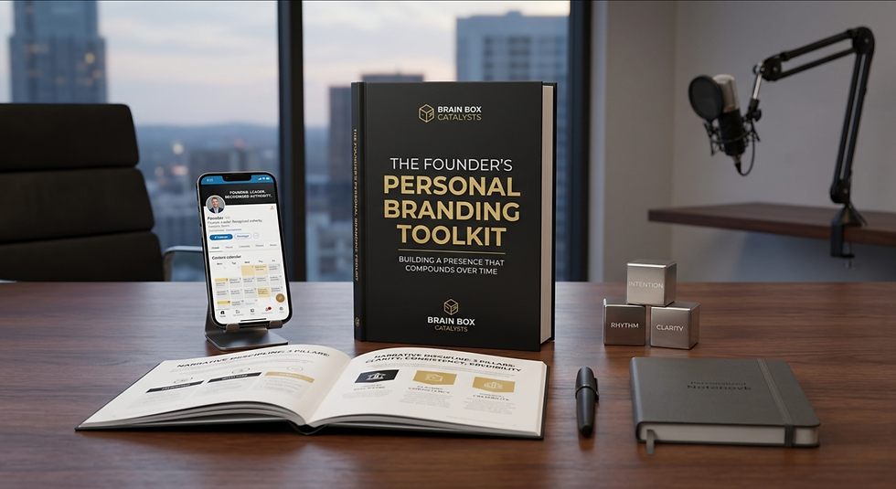 The Personal Branding Toolkit for founders to build their personal brand. By Brain Box Catalysts, the Global Top 10 PR & Personal Branding Agency