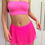 Thumbnail: Hot pink mesh floaty mini skirt 