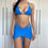Thumbnail: Cobalt Crinkle bikini and ruched skirt set