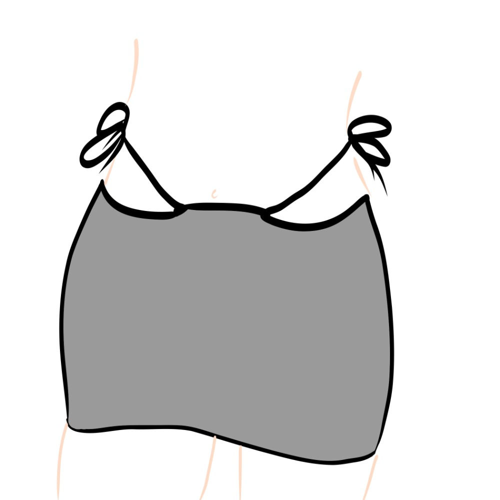 Cut-out tie side skirt