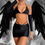 Thumbnail: Black ruched tie skirt and bikini top set