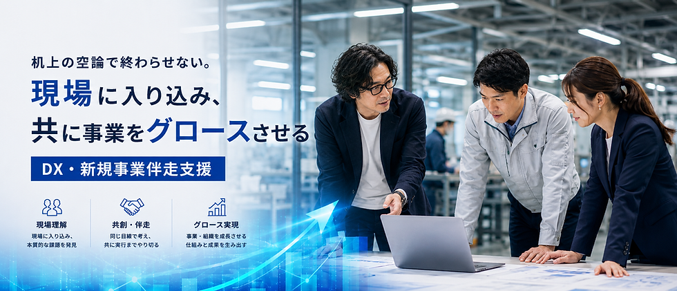 机上の空論で終わらせない。現場に入り込み、共に事業をグロースさせるDX伴走支援する